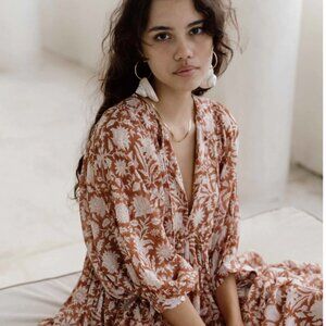 Never worn - Tags attached - Daughters Of India - Midi Dress in Caramel - XS
